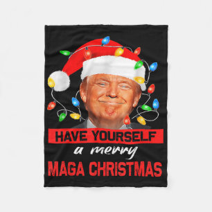 Grappige Kerstman Trump, heb jezelf een vrolijk ke Fleece Deken