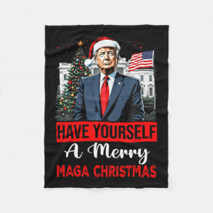 Grappige Kerstman Trump, heb jezelf een vrolijk ke Fleece Deken