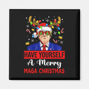 Grappige Kerstman Trump, heb jezelf een vrolijk ke Magneet