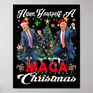 Grappige Kerstman Trump, heb jezelf een vrolijk ke Poster