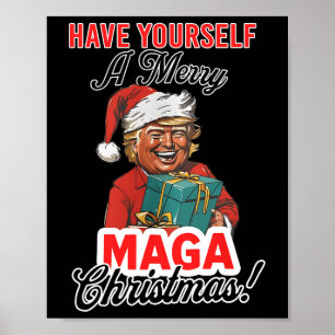 Grappige Kerstman Trump, heb jezelf een vrolijk ke Poster