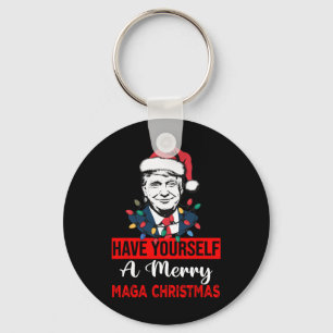 Grappige Kerstman Trump, heb jezelf een vrolijk ke Sleutelhanger