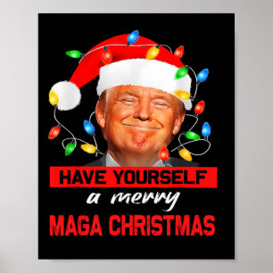 Grappige Kerstman Trump heb jezelf een vrolijke Me Poster