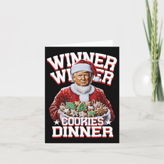 Grappige Kerstman Trump Kerstwinnaar Cookies Kaart (Voorkant)