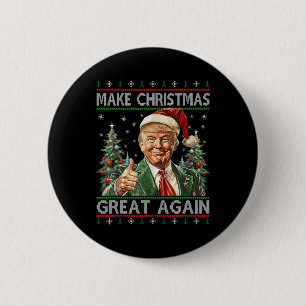 Grappige kerstman Trump maakt kerst weer lelijk Ronde Button 5,7 Cm