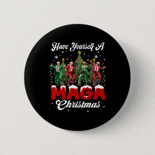 Grappige Kerstman Trump, wens jezelf een vrolijk M Ronde Button 5,7 Cm