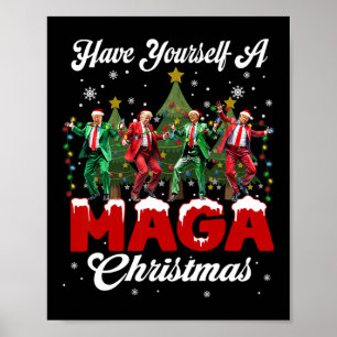 Grappige Kerstman Trump, wens jezelf een vrolijke  Poster