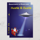 Grappige Kerstman 🎅🛸 UFO Kerstmis Feestdagenkaart (Voorkant / Achterkant)