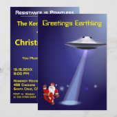 Grappige Kerstman 🎅🛸 UFO Kerstmis Kaart (Voorkant / Achterkant)