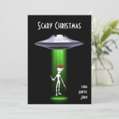 Grappige Kerstman 🎅🛸 UFO Kerstmis Kaart (Staand voorkant)
