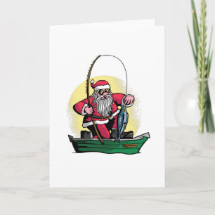 Grappige Kerstman Vissen Kerstvis Cadeau Kaart