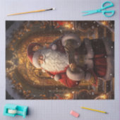 Grappige Kerstman voor de deur Tissuepapier (Craft)