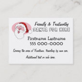 Grappige Kerstman voor Huur visitekaartjes (Achterkant)