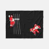 Grappige Kerstman worstelen Kerstmis Fleece Deken (Voorkant (Horizontaal))