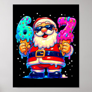 Grappige Kerstman Zegt Zes Zeven 67 Meme Kerstmis Poster
