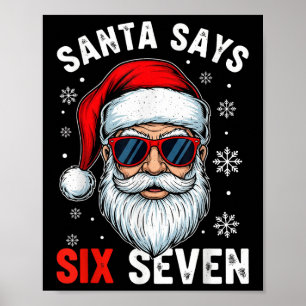 Grappige Kerstman Zegt Zes Zeven Gen Alpha Slaapka Poster