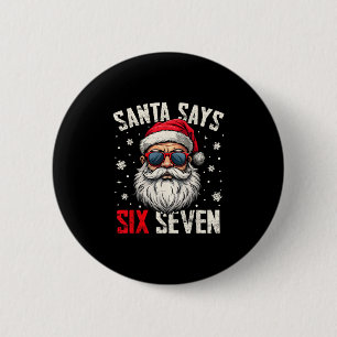 Grappige Kerstman Zegt Zes Zeven Kerstmis 67 Meme  Ronde Button 5,7 Cm