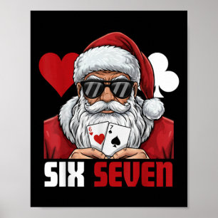 Grappige Kerstman Zegt Zes Zeven Poker Kerst 67 Me Poster