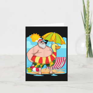 Grappige Kerstman Zomer Hawaiaanse Tropische Kerst Kaart