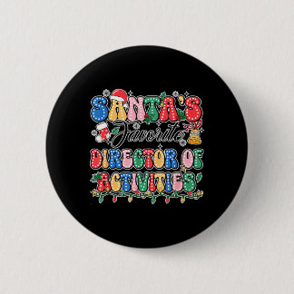 Grappige Kerstmannen Favoriete Directeur Activitei Ronde Button 5,7 Cm
