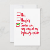 Grappige Kerstman's Ondeugende Lijst Kaart (Voorkant)