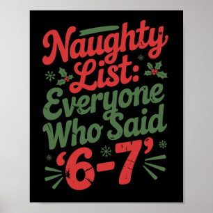 Grappige Kerstmeme 6-7 Stoute lijst Humor Meme Poster