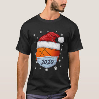 Grappige Kerstmis 2020 Basketbal Santa Hoed Dragen T-shirt