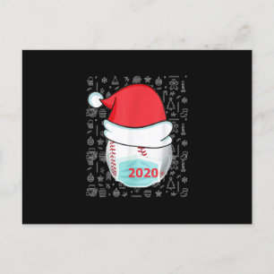 Grappige Kerstmis 2020 Honkbal Kerstman Hoed Feestdagenkaart