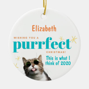 GRAPPIGE Kerstmis 2020 Kerstbal Kat en Toiletpapie Keramisch Ornament