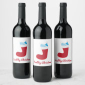 Grappige Kerstmis 2020 Rode kous Wijn Etiket (Flessen)