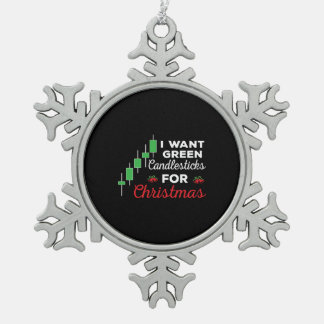Grappige Kerstmis aandelenhandel Tin Sneeuwvlok Ornament