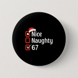 Grappige Kerstmis Aangevinkte Lijst Leuk Stout 6 7 Ronde Button 5,7 Cm