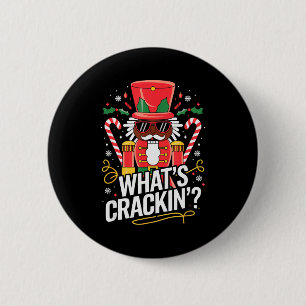 Grappige Kerstmis Afro-Amerikaanse Notenkraker Man Ronde Button 5,7 Cm
