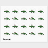 Grappige Kerstmis Alligator als Rendier Ronde Sticker (Vel)