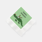 Grappige Kerstmis Alligator als Rendier Servetten (Hoek)