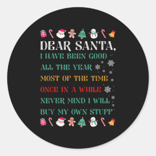 Grappige Kerstmis Beste Sinterklaas Ik Koop Mijn E Ronde Sticker