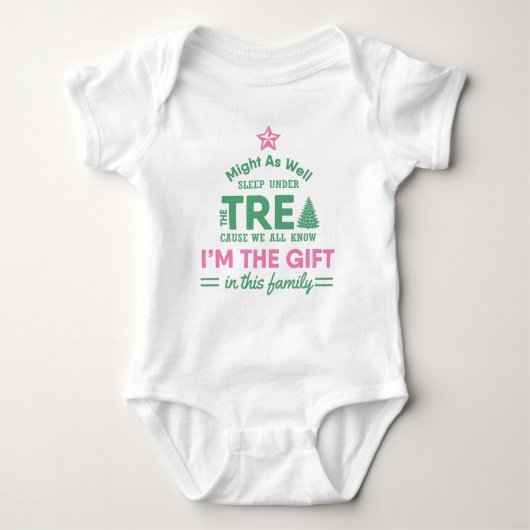 Grappige Kerstmis Bodysuit Baby Meisjes Ik ben het (Voorkant)