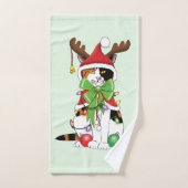 Grappige Kerstmis Calico Kat Bad Handdoek (Handdoek)