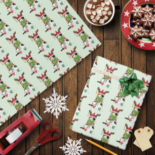 Grappige Kerstmis Calico Kat Cadeaupapier