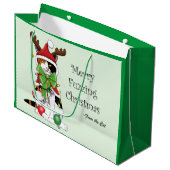 Grappige Kerstmis Calico Kat Groot Cadeauzakje (Voorkant Gekanteld)