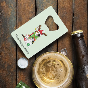 Grappige Kerstmis Calico Kat Kredietkaart Flessenopener