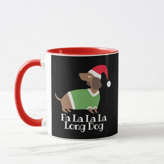 Grappige Kerstmis Dachshund  Mok (Links)