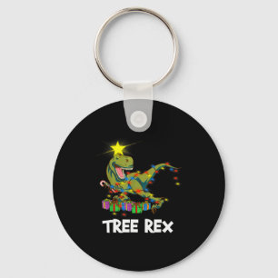 Grappige Kerstmis Dinosaurus Boom Rex Mannen Vrouw Sleutelhanger