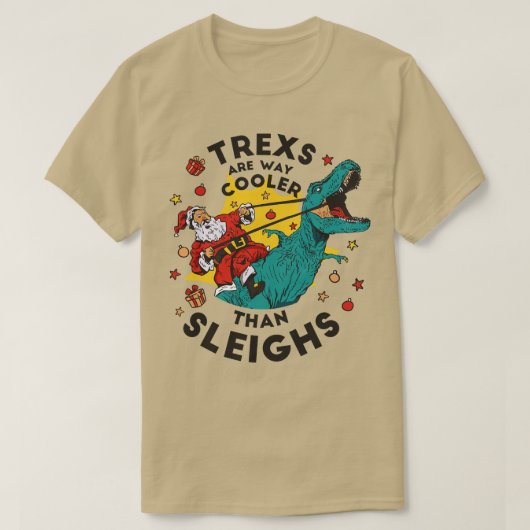Grappige Kerstmis Dinosaurus T-shirt (Design voorkant)
