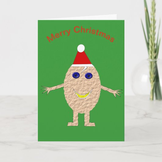 Grappige Kerstmis Eier Kaart (Voorkant)