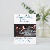 Grappige Kerstmis en Chanoeka Groetenkaart Feestdagenkaart (Staand voorkant)