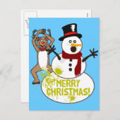 Grappige Kerstmis Feestdagenkaart (Voorkant / Achterkant)