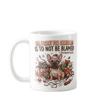 Grappige Kerstmis Franse Bulldog Koffie Vakantie C