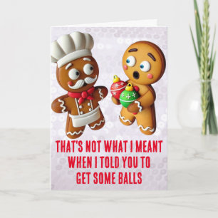 Grappige Kerstmis: Gingerbread kerstballen Kaart
