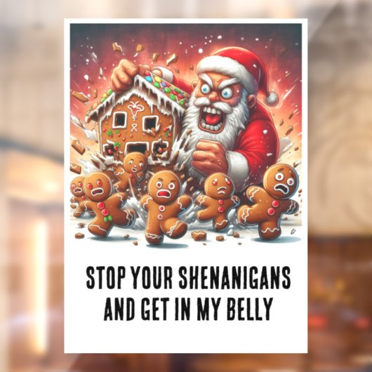 Grappige Kerstmis: Gingerbread Mannen & Hanger Ker Raamsticker (Vel 2)